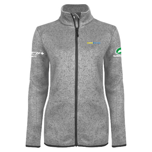  Womens Grey Heather Fleece Jacket - EnergiSystems Wordmark
