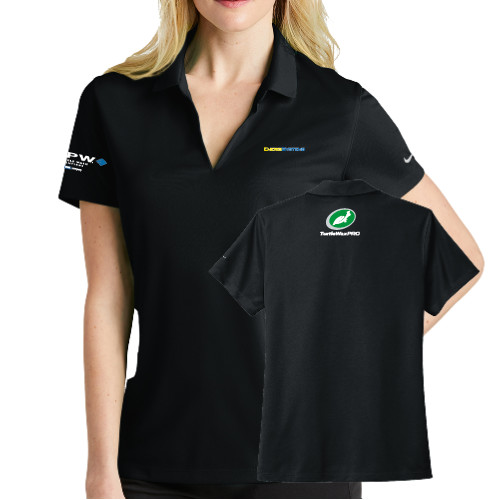  Nike Womens Black Dri Fit Micro Pique Polo - EnergiSystems Wordmark