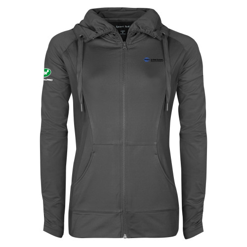 Womens Charcoal Sport Wick Stretch Full Zip Jacket - Advance Car Wash Solutions