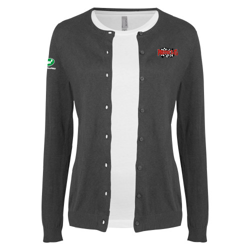  Womens Charcoal Cardigan Sweater - Protect It Embroidery