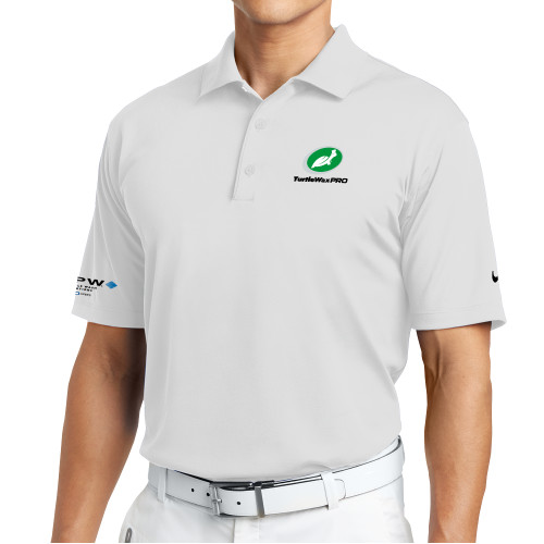  Nike White Tech Basic Dri Fit Polo - Turtle Wax Pro Flat