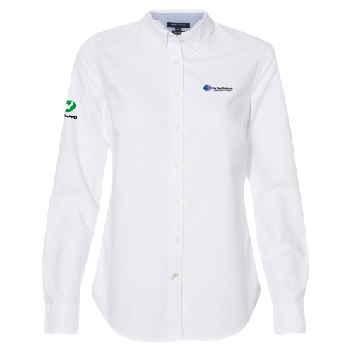  Womens Tommy Hilfiger White Solid Oxford Shirt - Advance Car Wash Solutions