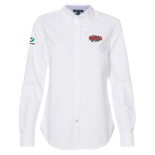  Womens Tommy Hilfiger White Solid Oxford Shirt - Protect It Embroidery