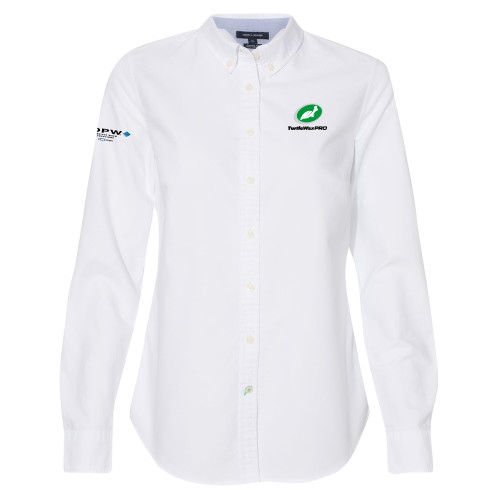  Womens Tommy Hilfiger White Solid Oxford Shirt - Turtle Wax Pro Flat
