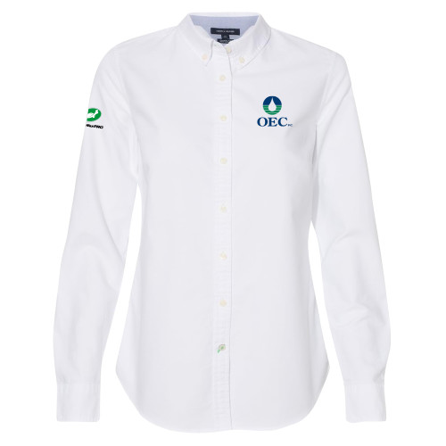  Womens Tommy Hilfiger White Solid Oxford Shirt - OEC
