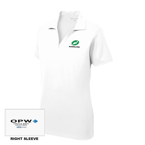  Womens White Dry Mesh Polo - Turtle Wax Pro Flat