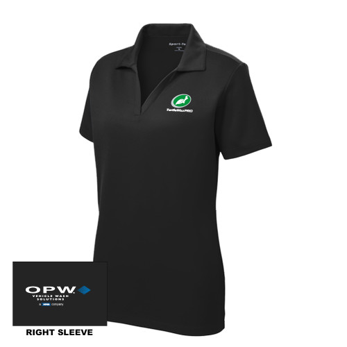  Womens Black Dry Mesh Polo - Turtle Wax Pro Flat