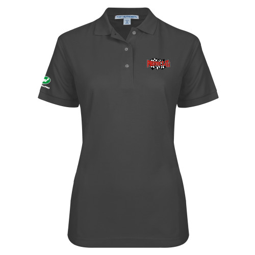  Womens Silk Touch Charcoal Pique Polo - Protect It Embroidery