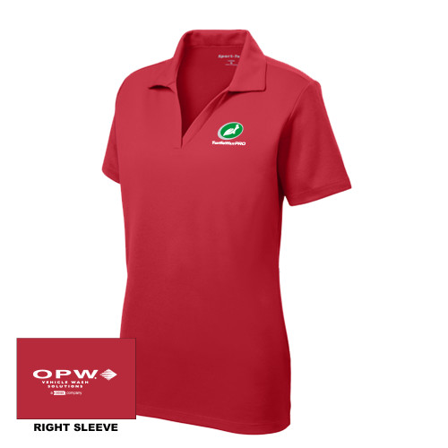  Womens Red Dry Mesh Polo - Turtle Wax Pro Flat