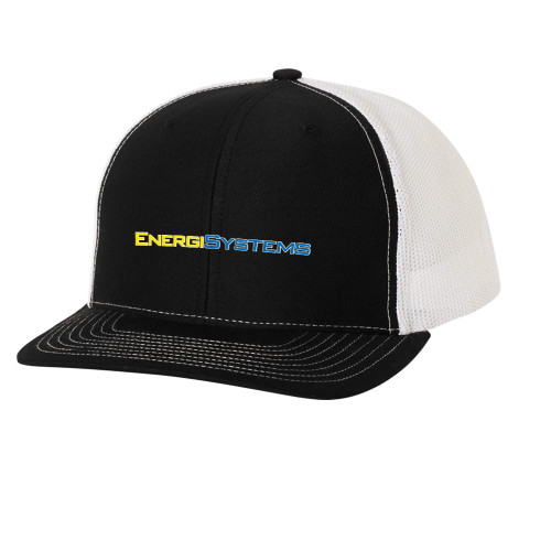  Richardson Black/White Trucker Hat - EnergiSystems Wordmark