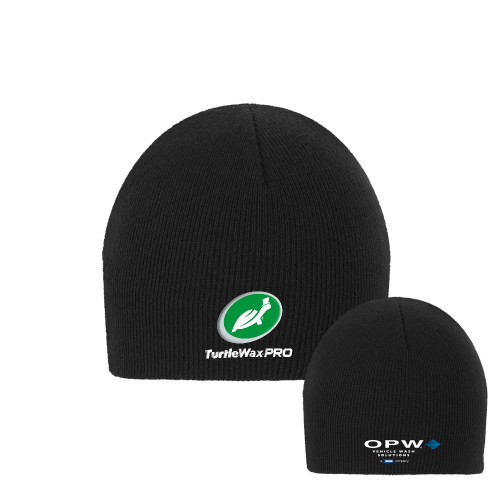  Black Knit Beanie - Turtle Wax Pro Flat