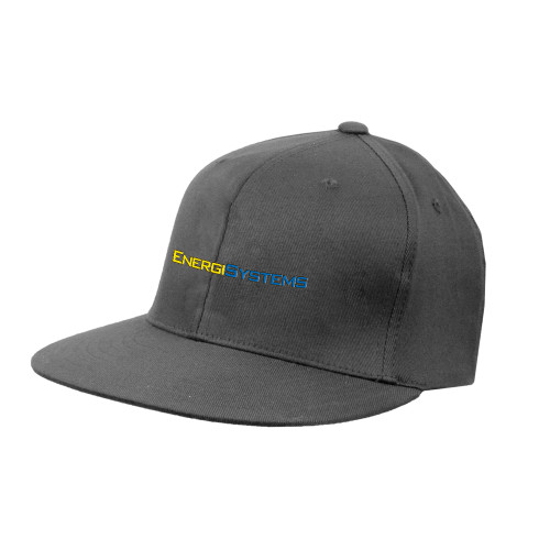  Charcoal Flat Bill Snapback Hat - EnergiSystems Wordmark