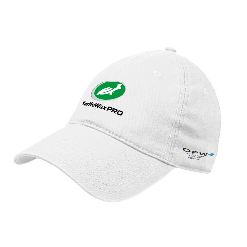  White Unstructured Adjustable Low Profile Hat - Turtle Wax Pro Flat