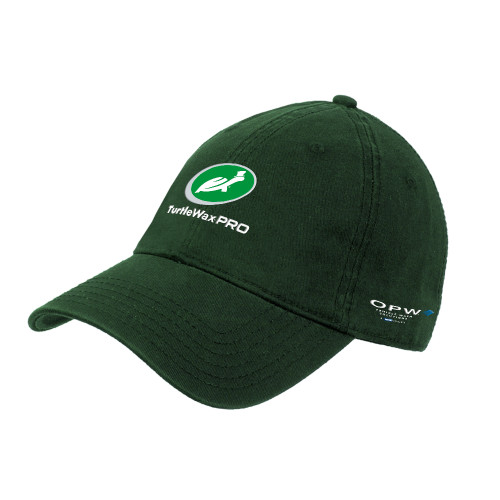  Dark Green Unstructured Adjustable Low Profile Hat - Turtle Wax Pro Flat