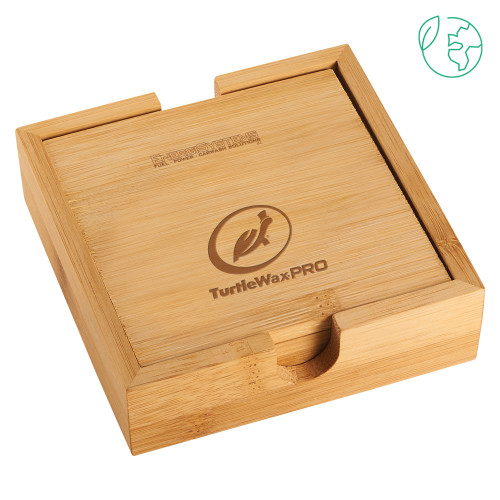  Bamboo Coaster Set - Turtle Wax Pro EnergiSystems Vertical Engraved