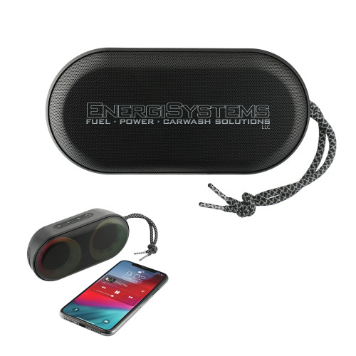  Zedd Outdoor Speaker with RGB Lights - EnergiSystems Wordmark with Tagline Engraved