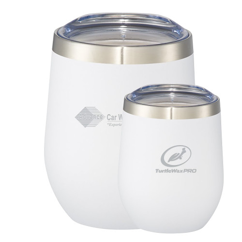  Corzo Vacuum Insulated White Cup 12oz - Advance Car Wash Solutions Engraved
