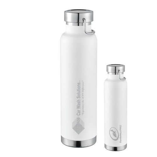  Thor Copper Vacuum Insulated White Bottle 22oz - Advance Car Wash Solutions Engraved