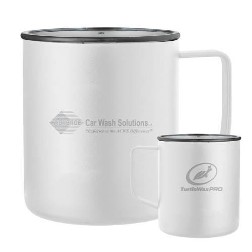  Rover Camp Vacuum Insulated White Mug 14oz - Advance Car Wash Solutions Engraved