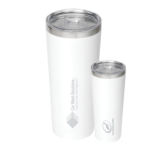  Thor Vacuum Insulated White Tumbler 22oz - Advance Car Wash Solutions Engraved