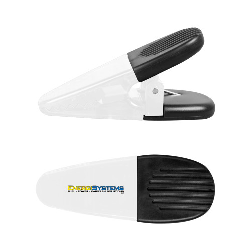  White Crocodile Clip/Magnet - EnergiSystems Wordmark with Tagline