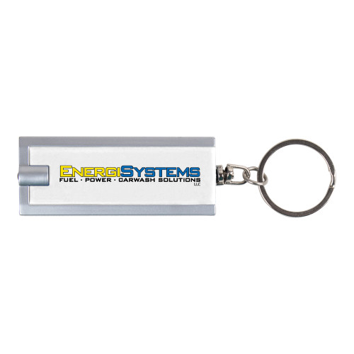  Turbo White Flashlight Key Holder - EnergiSystems Wordmark with Tagline