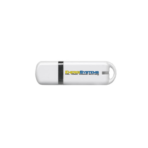  USB White Pen Drive 4G - EnergiSystems Wordmark with Tagline