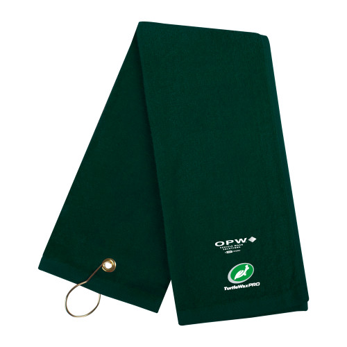  Dark Green Golf Towel - OPW Vehicle Wash Solutions Turtle Wax Pro Vertical
