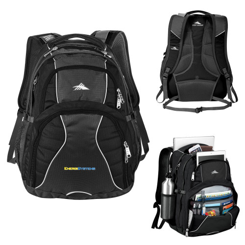  High Sierra Black Swerve Computer Backpack - EnergiSystems Wordmark