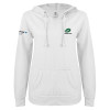 Thumbnail image for  ENZA Womens White V Notch Raw Edge Fleece Hoodie