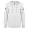 Thumbnail image for  ENZA Womens White V Notch Raw Edge Fleece Hoodie