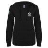 Thumbnail image for  ENZA Womens Black V Notch Raw Edge Fleece Hoodie