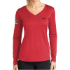 Thumbnail image for  Womens Red Performance Long Sleeve V Neck Shirt