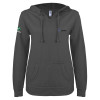 Thumbnail image for  ENZA Womens Dark Heather V Notch Raw Edge Fleece Hoodie