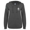 Thumbnail image for  ENZA Womens Dark Heather V Notch Raw Edge Fleece Hoodie