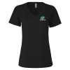 Thumbnail image for  Next Level Womens Black Suede V Neck Tee