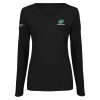 Thumbnail image for  Womens Black Long Sleeve V Neck Tee 