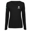 Thumbnail image for  Womens Black Long Sleeve V Neck Tee 