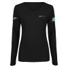Thumbnail image for  Womens Black Long Sleeve V Neck Tee 