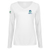 Thumbnail image for  Womens White Long Sleeve V Neck Tee