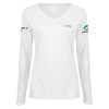 Thumbnail image for  Womens White Long Sleeve V Neck Tee 