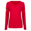 Thumbnail image for  Womens Red Long Sleeve V Neck Tee