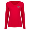 Thumbnail image for  Womens Red Long Sleeve V Neck Tee