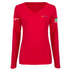 Thumbnail image for  Womens Red Long Sleeve V Neck Tee