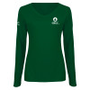 Thumbnail image for  Womens Dark Green Long Sleeve V Neck Tee 