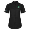 Thumbnail image for  Womens Black Twill Button Up Short Sleeve