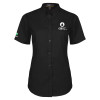 Thumbnail image for  Womens Black Twill Button Up Short Sleeve