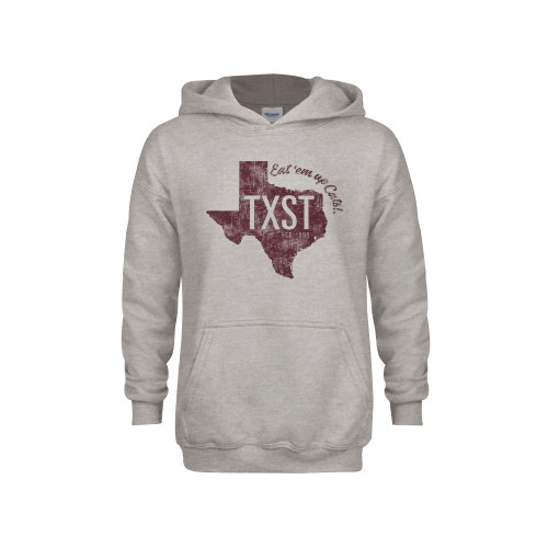 Texas State Youth Grey Fleece Hood