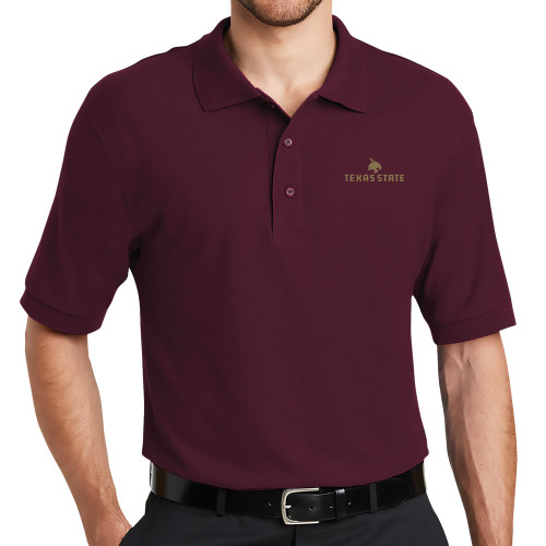 Texas State Maroon Silk Touch Polo