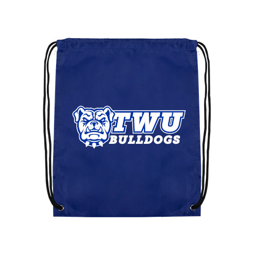  Royal Drawstring Backpack - TWU Bulldogs Stacked w/ Bulldog